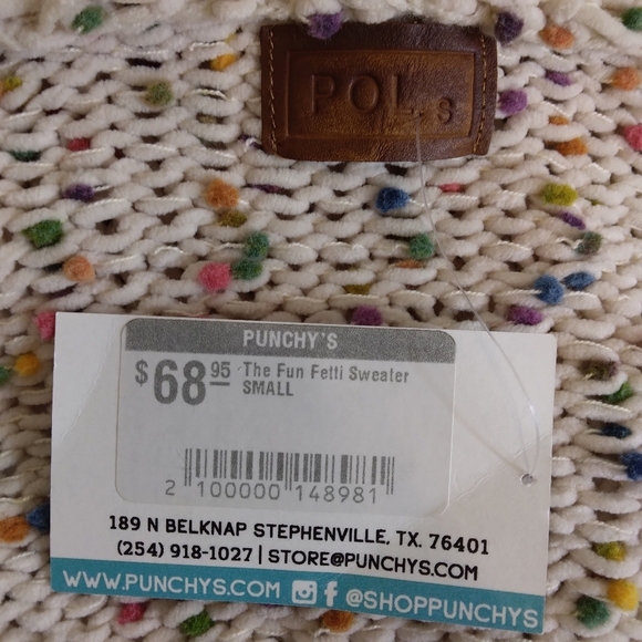 Size S POL Fun Fetti Sweater Distressed Edge Confetti Knit Hoodie Oversized - Picture 5 of 6